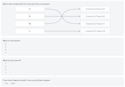 Tests per lesson preview